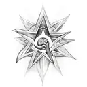 an image for a tattoo of Arwen's star. In the image the following numbers must be seen in LOTR font type. The numbers ar tattoo design idea