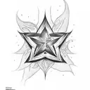 an image for a tattoo of Arwen's star. In the image the following numbers must be seen in LOTR font type. The numbers ar tattoo design idea