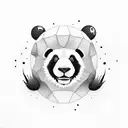 Black Moon emoji and panda tattoo design idea