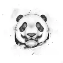 Black Moon emoji and panda tattoo design idea