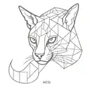 A caracal with intricate geometric patterns and the phrase 'memento mori' incorporated into the design tattoo design idea