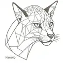 A caracal with intricate geometric patterns and the phrase 'memento mori' incorporated into the design tattoo design idea