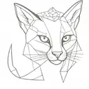A caracal with intricate geometric patterns and the phrase 'memento mori' incorporated into the design tattoo design idea