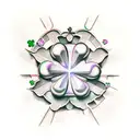 devil 4 leaf clover tattoo design idea
