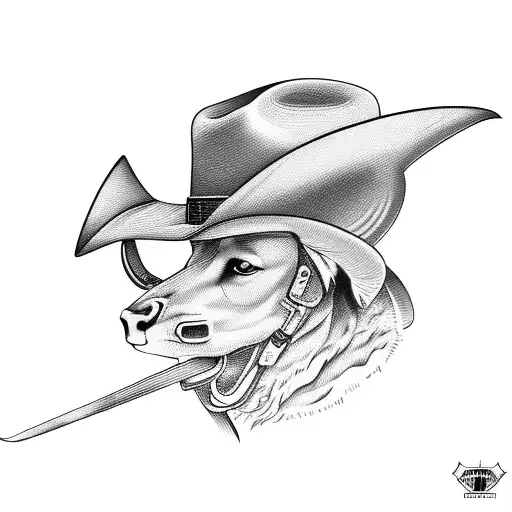 Cowboy laying facedown before an oasis tattoo design idea