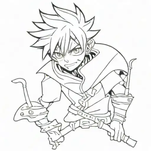 Asta from anime Black Clover tattoo design idea