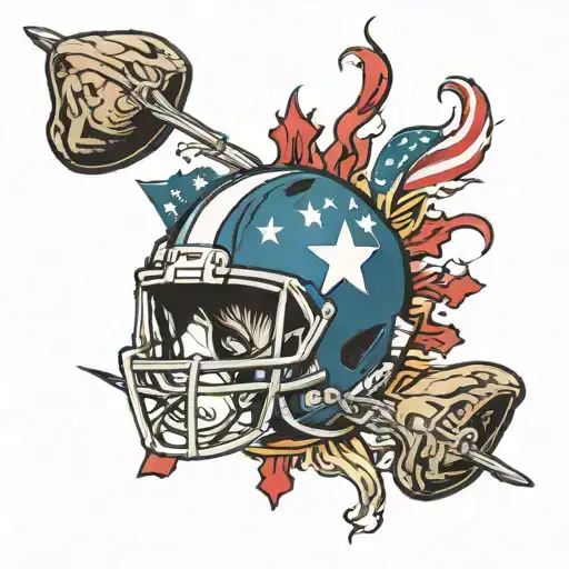 American flagMichigan football ripping through arm tattoo design idea