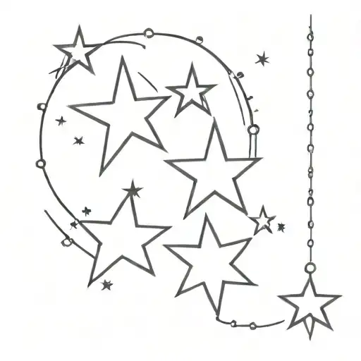 even star hanging tattoo design idea