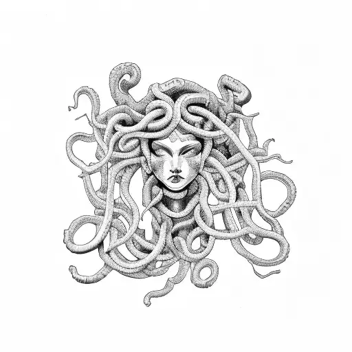 Medusa full body  tattoo design idea