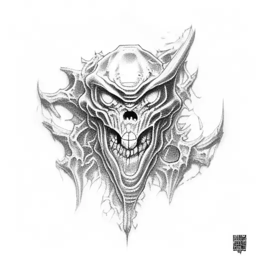 monster from doom eternal  tattoo design idea