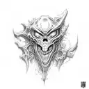 monster from doom eternal  tattoo design idea