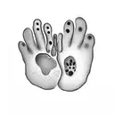 Dog Paw Print and two cat paw prints  tattoo design idea