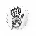 Dog Paw Print and two cat paw prints  tattoo design idea