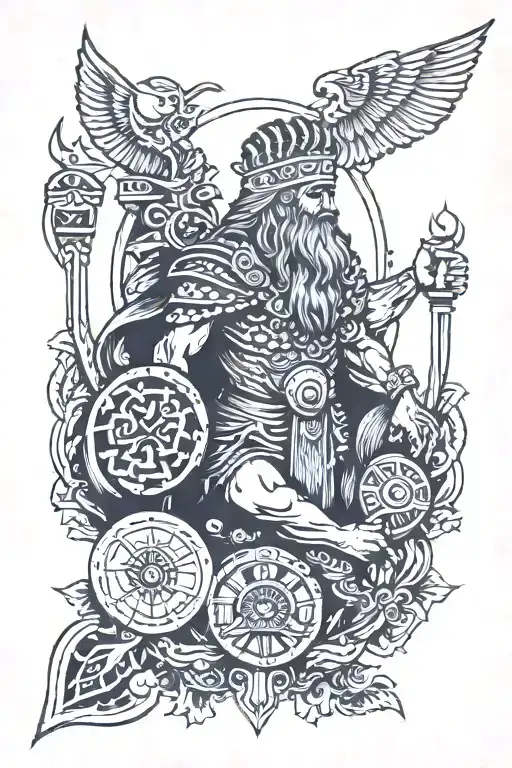 the god tyr tattoo design idea