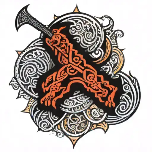 the god tyr Nordic God symbol tattoo design idea