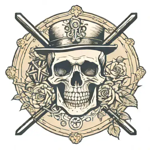 outline of the state of ohio with a skull and railroad spike tattoo design idea