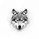 WOLF high contrast tattoo design idea