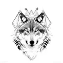 WOLF high contrast tattoo design idea
