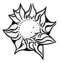 sun cupcake leaves tattoo design idea