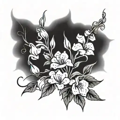 Snapdragons with Vines memorial tattoo for uncle rob tattoo design idea