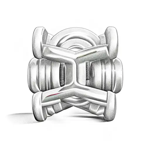 dumbell, number 39, butcher tattoo design idea