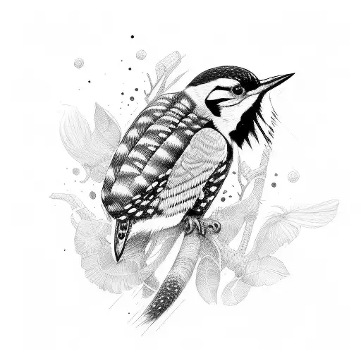 woodpecker tattoo design idea
