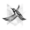 woodpecker wings spread tattoo design idea