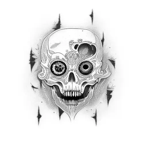 vertical tatoo open boo intricate details and a bookmark featuring a horror movie poster with quotes Consider me a Dream tattoo design idea
