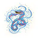 Adrenaline molecule transformed into a snake wrapped around a lightning bolt tattoo design idea