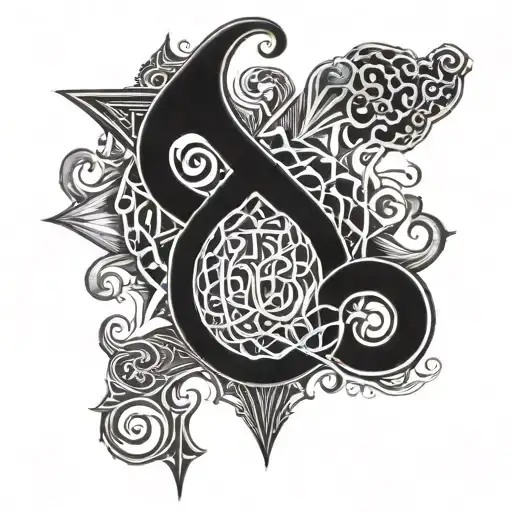 666 number tattoo design idea