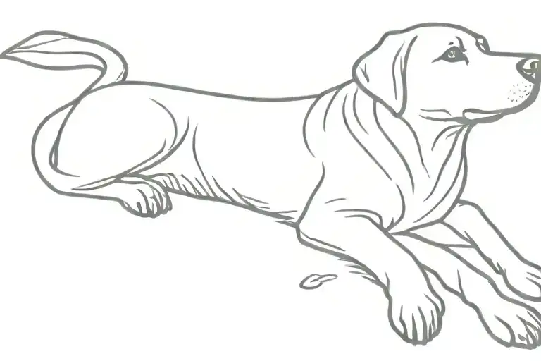 Labrador retriever tattoo design idea