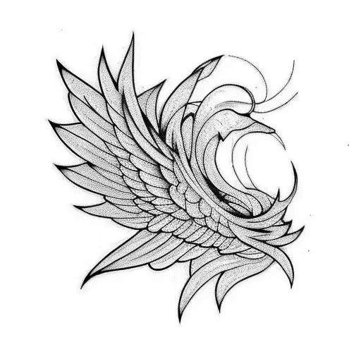 Raven Flying Up Geometric Mandala Tattoo