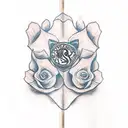 An intricate tattoo design of a journalist's notebook filled with sketches of flowers and a dachshund, with the San Lorenzo logo subtly incorporated tattoo design idea