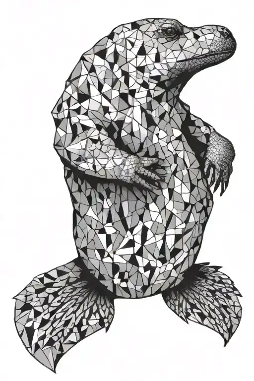 platypus sitting tattoo design idea