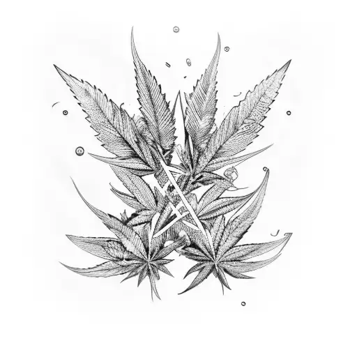 weed & 420 number tattoo design idea