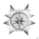 Hourglass with a compass inside squeezing through the center tattoo design idea