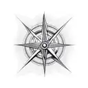 Hourglass with a compass inside squeezing through the center tattoo design idea