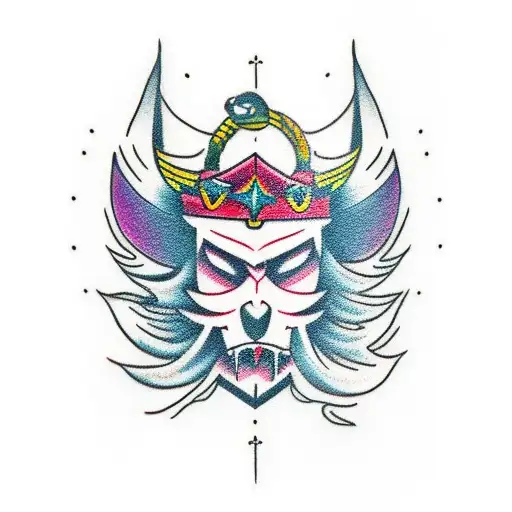 Wolv with diamond tattoo design idea