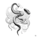 snake with diamond tattoo design idea