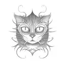 A black cat inspired by eldritch horror and yokai design tattoo design idea