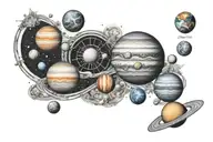solar system planets tattoo design idea