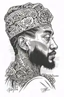 nipsey hussle marathon with tupac shakur tattoo design idea