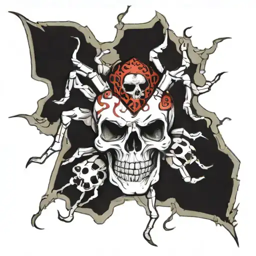 spiders and skulls tattoo design idea
