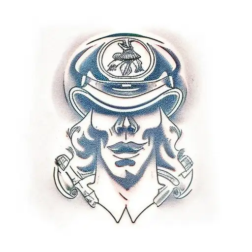 Modern soldier kneeling while looking forward tattoo design idea