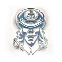 Modern soldier kneeling while looking forward tattoo design idea