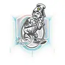 Modern soldier kneeling while looking forward tattoo design idea