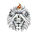 lion with fire mane tattoo design idea