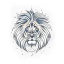 lion with fire mane tattoo design idea