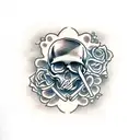 Skull and Ring tattoo design idea