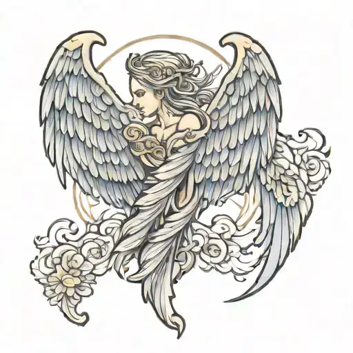 Angel wing tattoo design idea